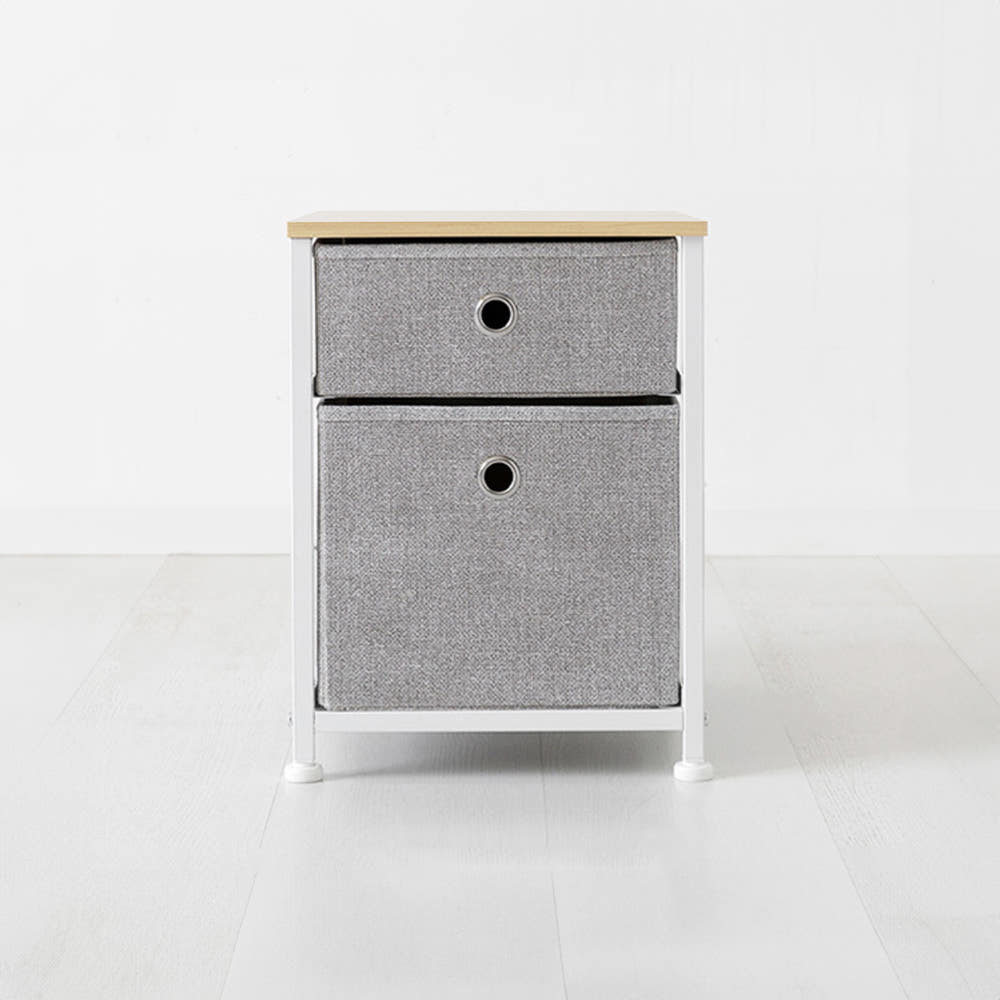 NOVEN 패브릭 미니서랍장 300400 A형 305x405x405mm, 2단, 라이트그레이 8061.8258 - 메인 이미지