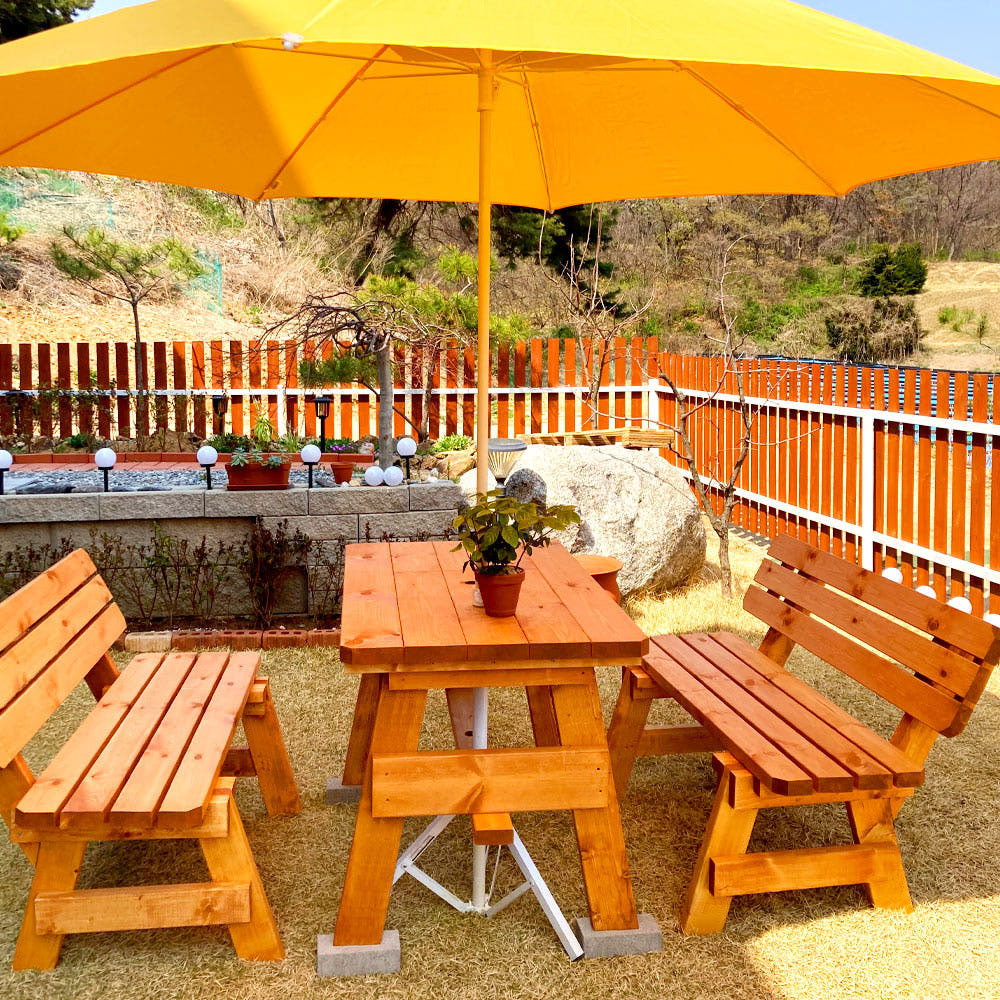 야외테이블세트 피크닉야외용 테라스편의점 정원 4인 분리형 도토리