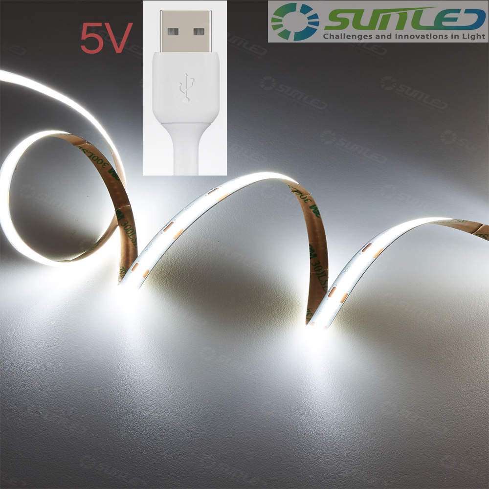 COB LED바 플렉시블 제작바 50cm부터 5V USB 인테리어 스트립 주백빛 줄조명