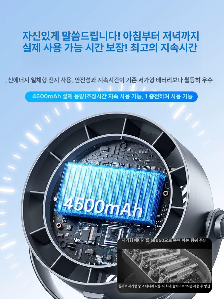 USB 소형 데스크탑 선풍기 미니선풍기 탁상선풍기 휴대용선풍기 미니소 무선선풍기 아이스 화이트 16 냉풍 - 상세 이미지 5