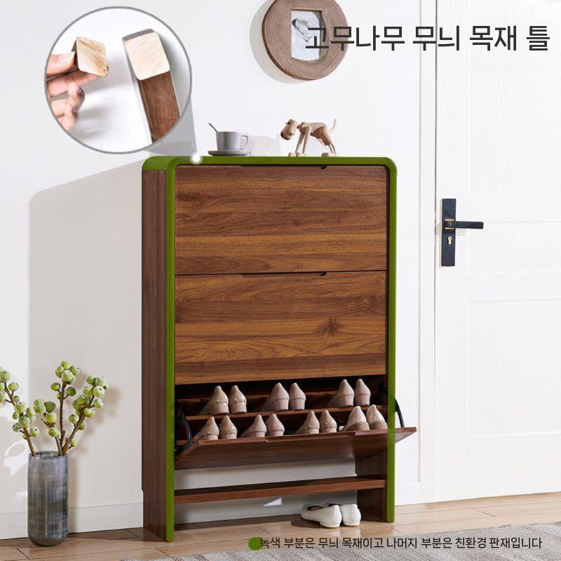 원목 슬림신발장 신발수납장 수납 현관신발정리대 - 상세 이미지 5