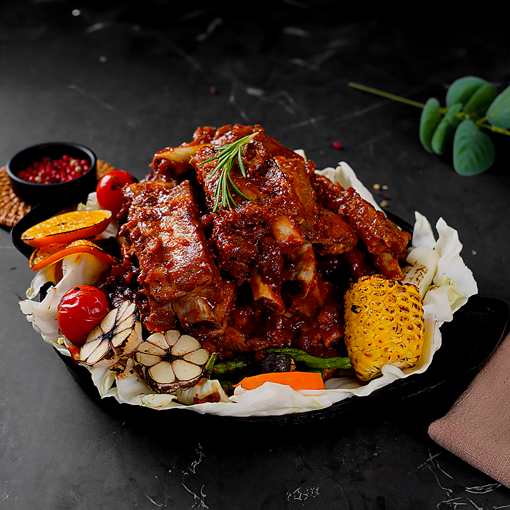 하이마블 인생폭립 바비큐 등갈비 양념폭립 바베큐 돼지갈비 홈파티 캠핑요리 500g, 2개