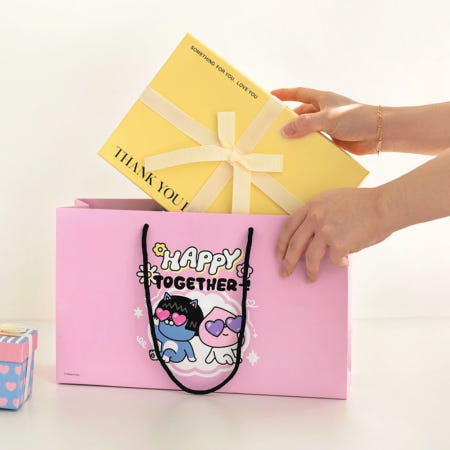 (주)아이콘스 튼튼한 국산 카카오 캐릭터 쇼핑백 종이 가방 선물 답례품 L