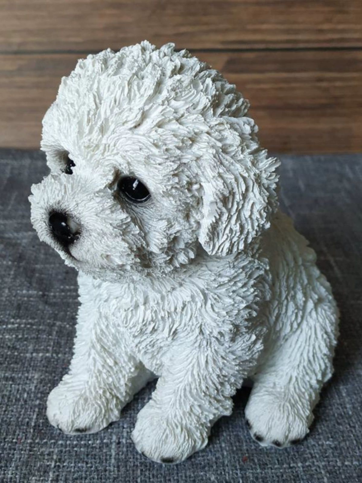 비숑 소품 애견 강아지 모형 화이트 카페 인테리어 동물병원 둘째 아이 15x14x10 cm : DEAL FINDER