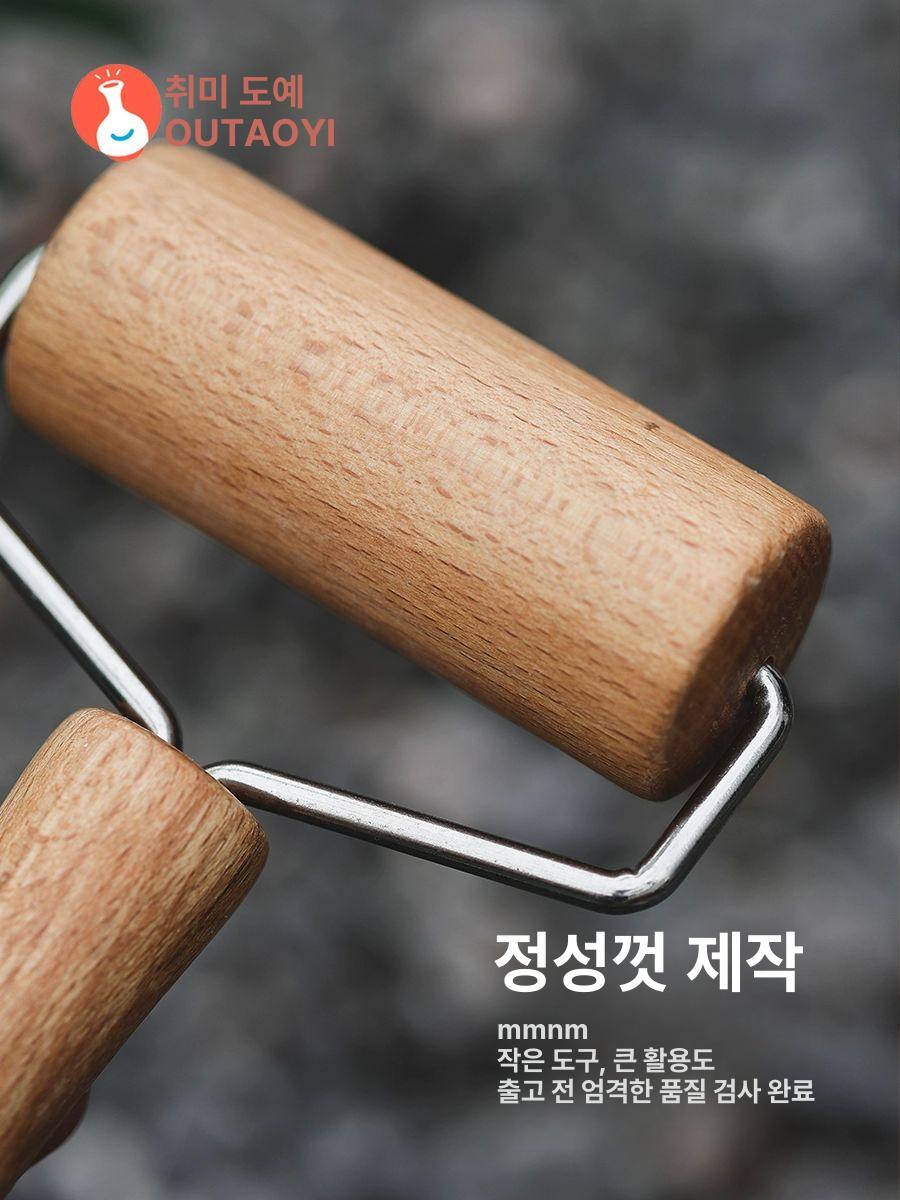 도구 롤러 스틱 나무 롤링핀 밀대 만두피 베이킹 트럼펫밀대 스테인리스 스틸 - 상세 이미지 4