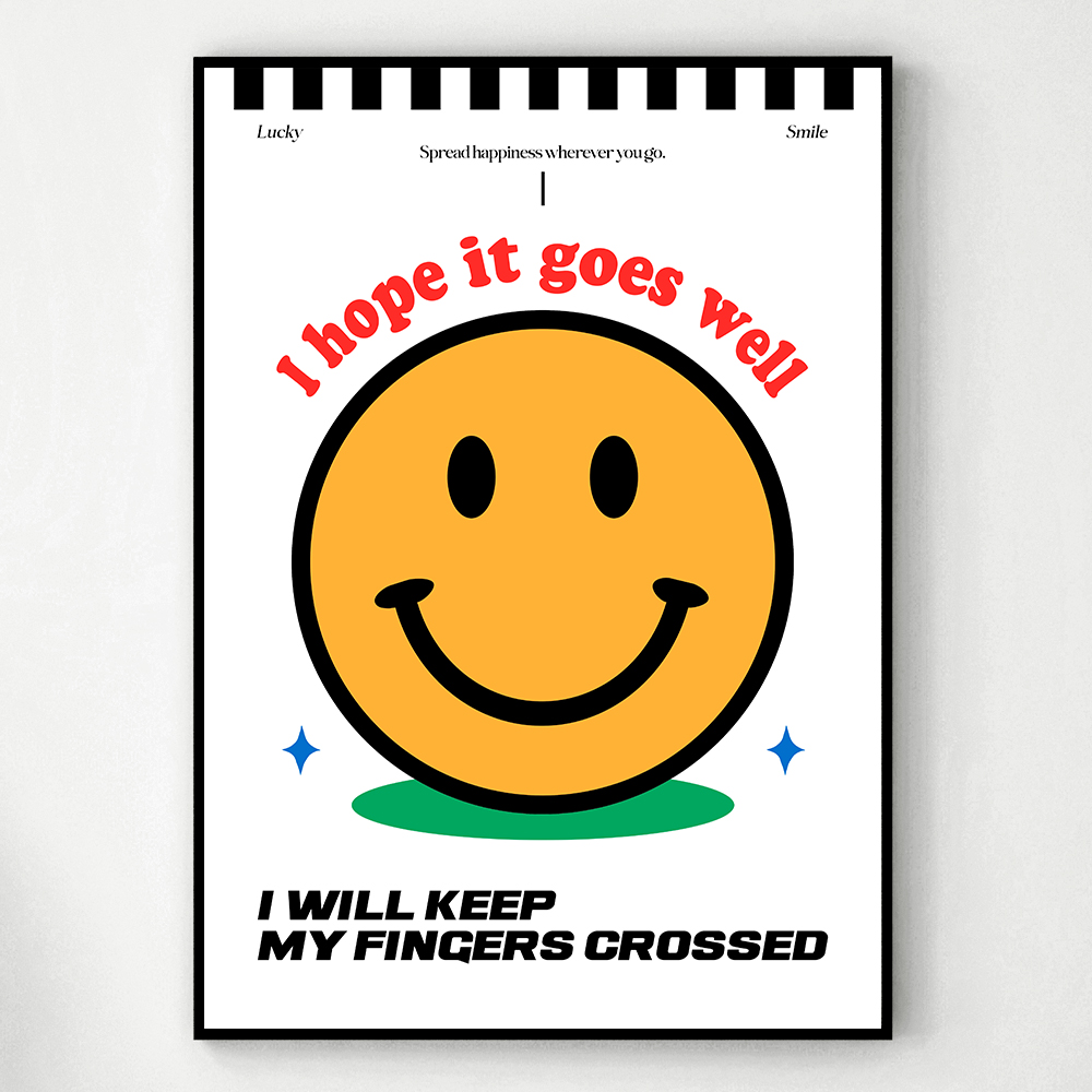 스마일 행복을 주는 인테리어 그림 액자 D A4