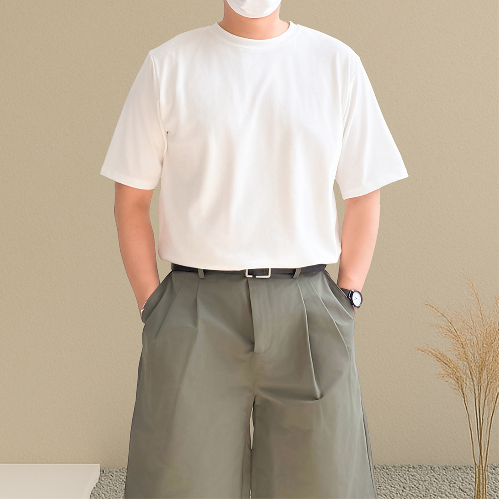 쿨티셔츠 분또반팔 무지티 목안늘어나는반팔 - 상품 이미지