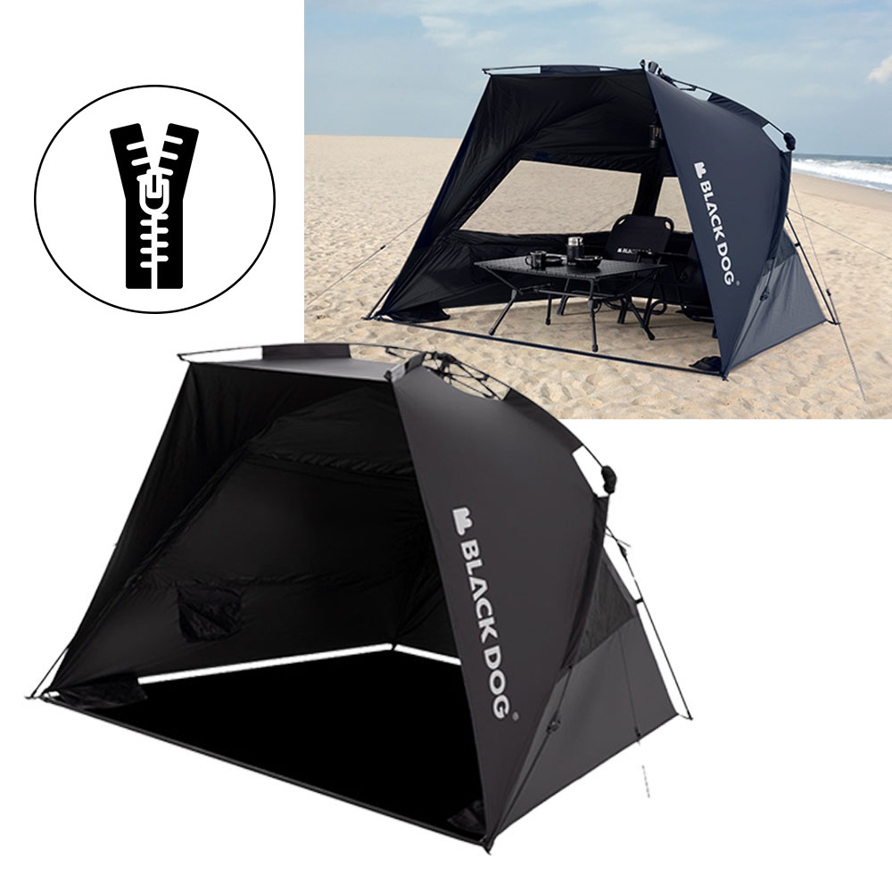 (국내) 블랙독 원터치 텐트 그늘막 타프 지니 쉘터 돔 피크닉 낚시 비치 블랙코팅