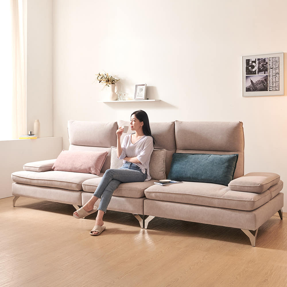 서광퍼니처 가이아 아쿠아텍스 조야 모듈형 스윙 쇼파 sk 연그레이, 3.5인용