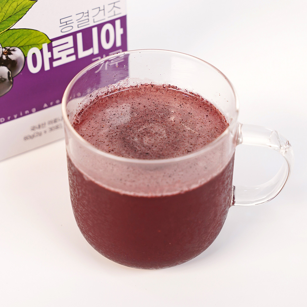 산마을 동결건조 국내산 유기농 아로니아가루 2gX30포 스틱형 분말 - 상세 이미지 5