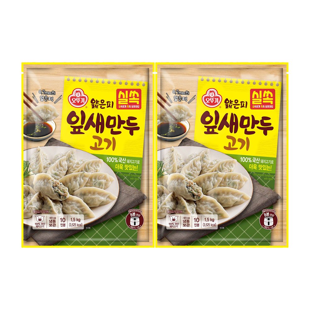오뚜기 실쏙 얇은피잎새만두 고기 1.5KG 2개 - 상품 이미지