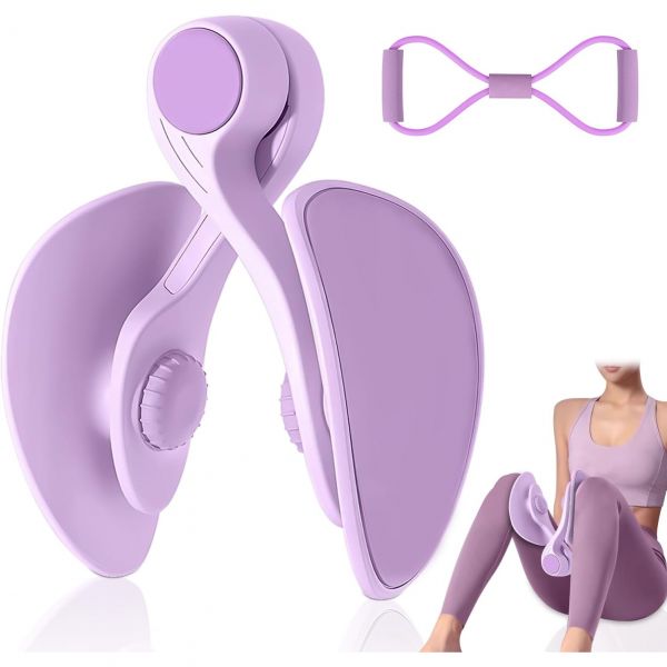 Kmise 허벅지 마스터 운동기, 골반저근육 트레이너, 출산 후 재활 케겔 여성용 팔다리엉덩이내전근 운동 기구 8자형 텐션 밴드 포함 : 피제이유통A