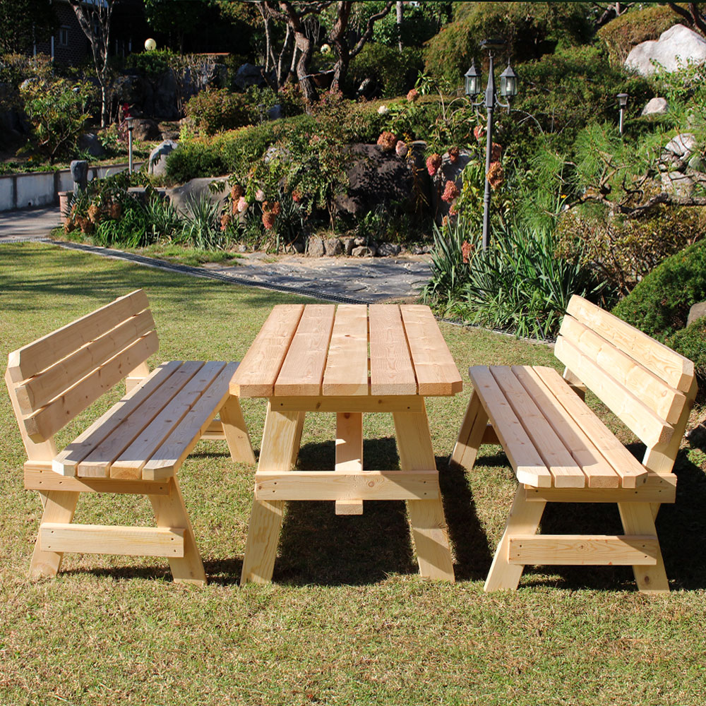 야외테이블세트 피크닉야외용 테라스편의점 정원 4인 분리형 도토리