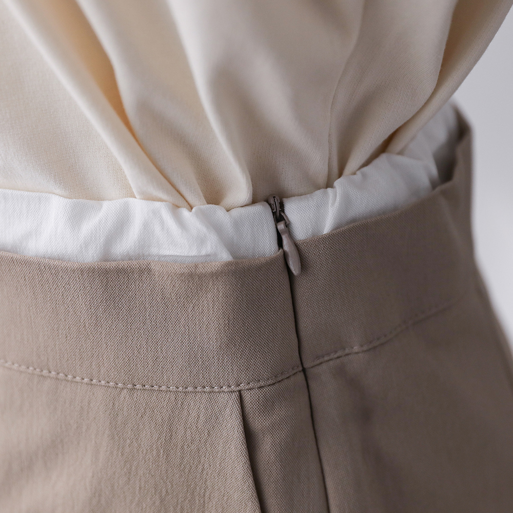 렉스 스타일리시 배색 스트링 로우라이즈 와이드 슬랙스 팬츠 - 상세 이미지 5