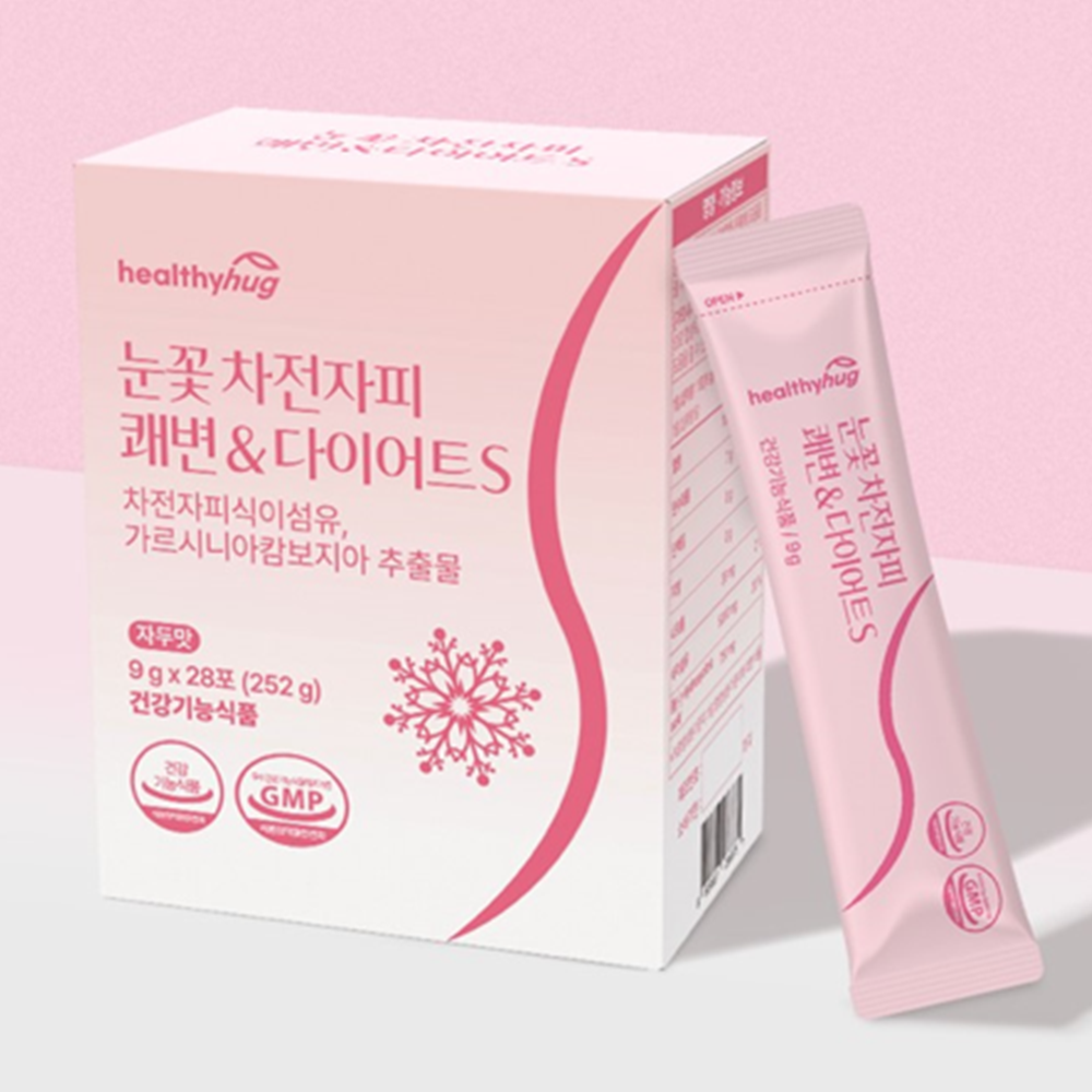 헬씨허그 눈꽃 차전자피 다이어트 28포 6박스 24주 쾌변 가르시니아 캄보지아 식이섬유 - 상세 이미지 2