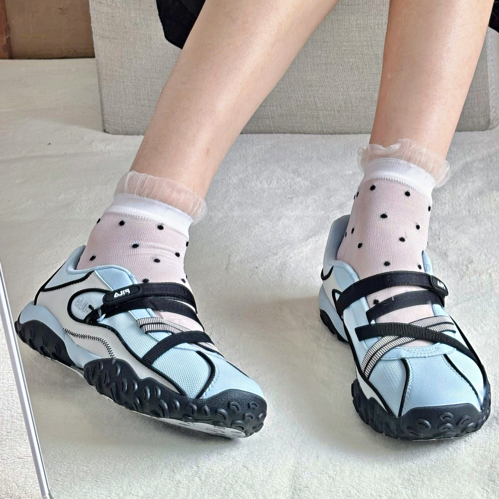 FILA 휠라 PEBBLE 메리제인 발레 슈즈 샌들 블루