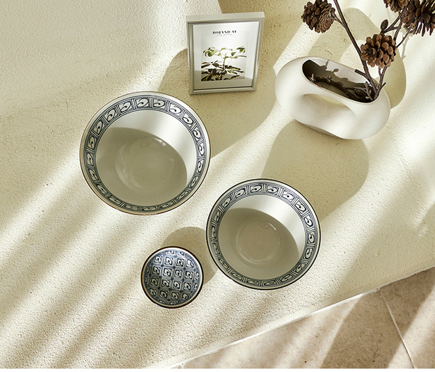 면기 덮밥 가츠동 그릇 청연격자 일본 도자기 식기 국수 우동 라멘 소스 종지 - 상세 이미지 3