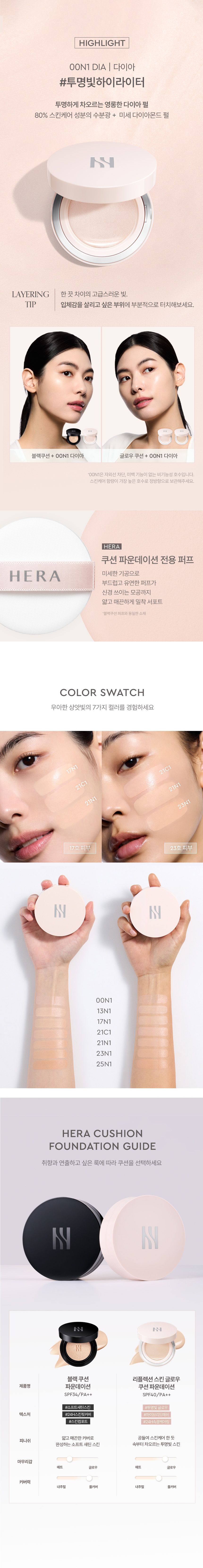 Hera New Reflection Skin Glow Cushion Refill 15g SPF40/PA++