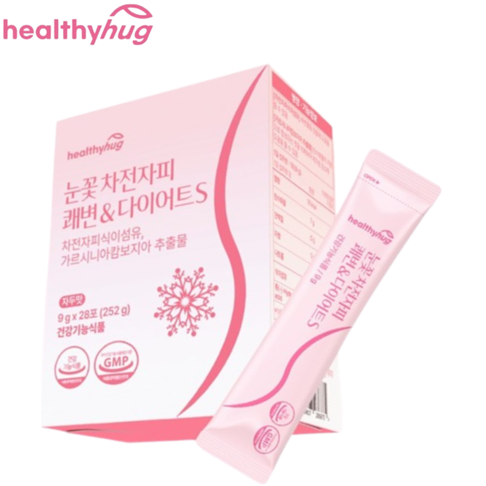 헬씨허그 눈꽃 차전자피 다이어트 28포 1박스 1주 쾌변 가르시니아 캄보지아 식이섬유 효능 - 상품 이미지