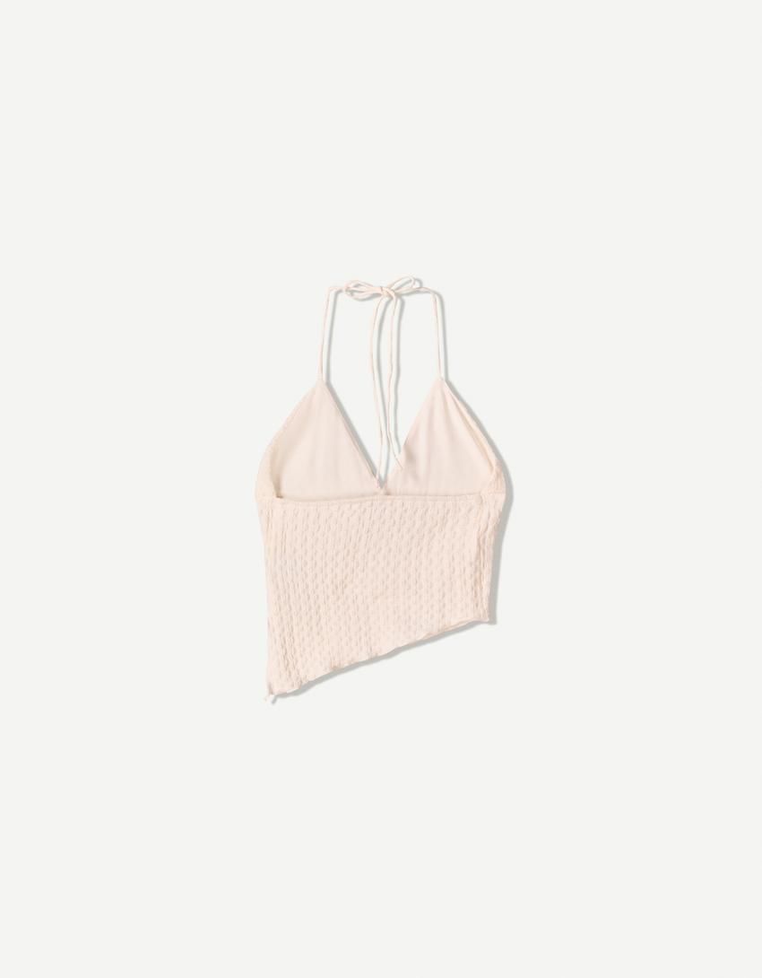 버쉬카 러스틱 언밸런스 스트랩 민소매 탑 8689/218 CREAM - 상세 이미지 5