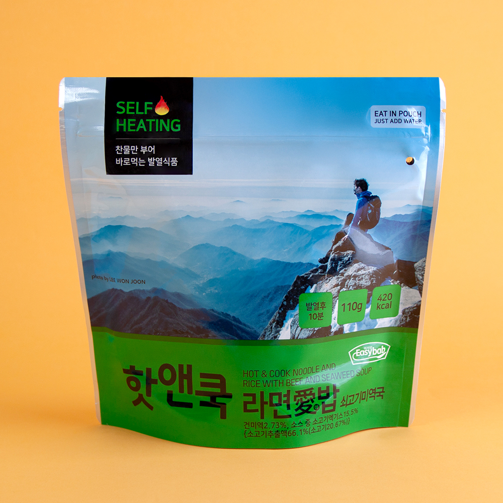 핫앤쿡 라면애밥 쇠고기미역국 비화식 발열도시락 전투식량 비상식량 등산도시락 - 상세 이미지 2