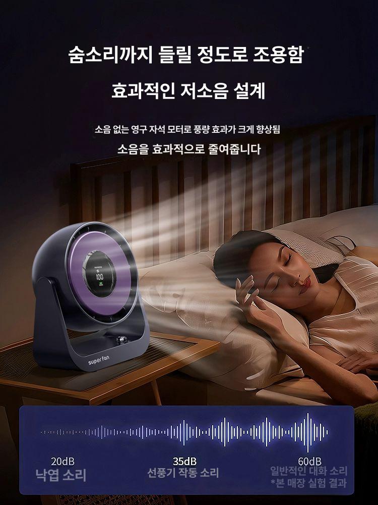 2025년형 초강력 미니 탁상용 미니선풍기 탁상용선풍기 무선선풍기 소형선풍기 최고급 충전형- 보라색-강력한 - 상세 이미지 5