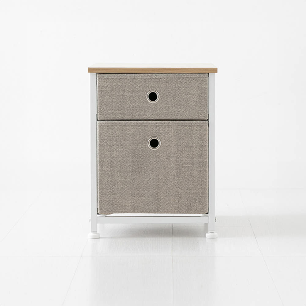 NOVEN 패브릭 미니서랍장 300400 A형 305x405x405mm, 2단, 라이트그레이 8061.8258 - 상세 이미지 3
