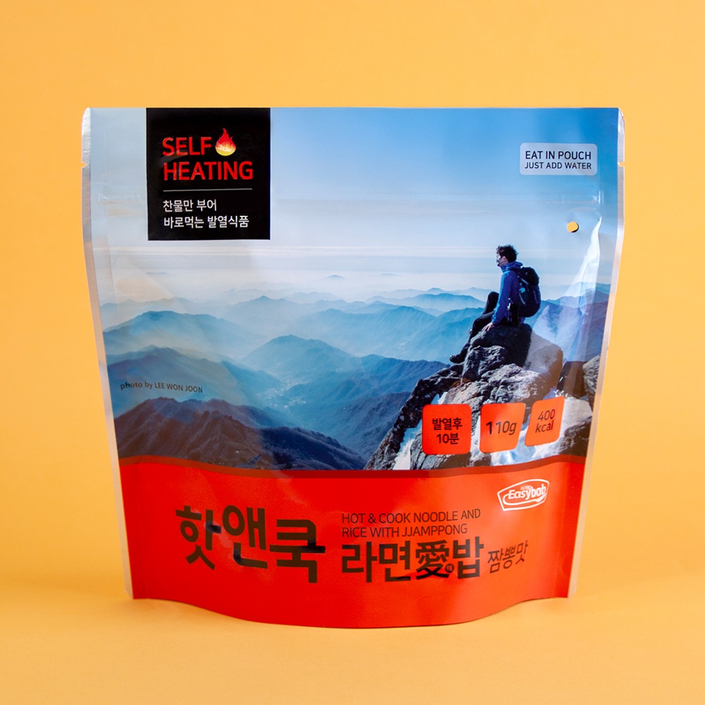핫앤쿡 라면애밥 짬뽕맛 발열도시락 전투식량 간편식 비상식량 캠핑음식 등산도시락 이미지 2