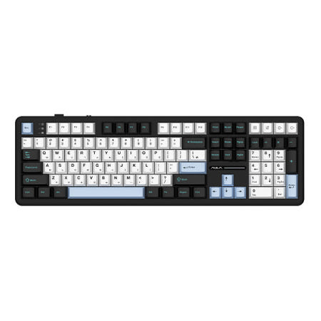 AULA F108 유무선 독거미 한글 기계식 키보드 펀키스 국내 정품 스카이 블랙, LEOBOG 황축V3