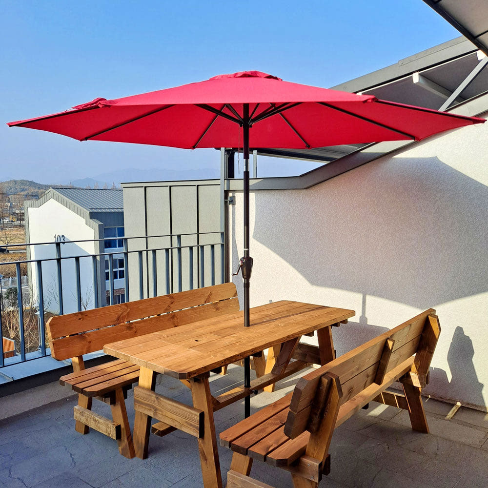 야외테이블세트 피크닉야외용 테라스편의점 정원 4인 분리형 도토리