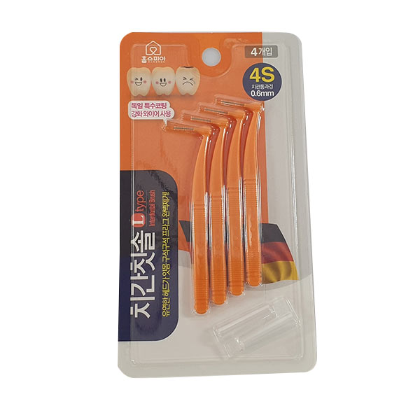 치간칫솔 L타입 4S (0.6mm) 4개입 4개 일회용치실 간편치실 어금니치실 : 그래비티스토아