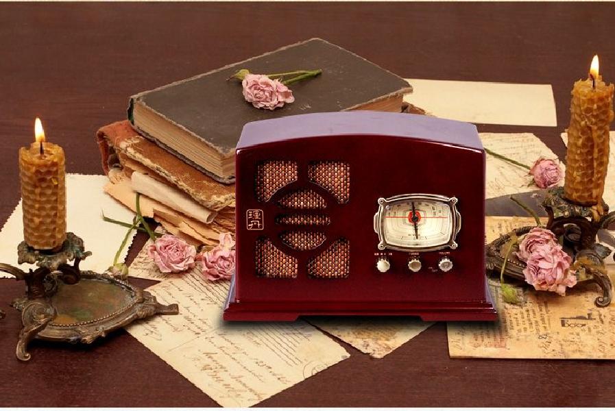 레트로 블루투스 FM 라디오 스피커 무선 소품 우드인테리어 복고풍 - 상세 이미지 3