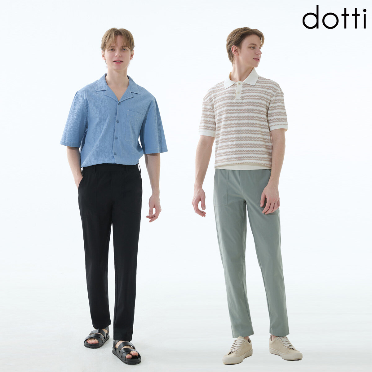 [25SS 최신상]도티 썸머 나일론 테이퍼드 팬츠 남성2종 (NSBM) - 상품 이미지