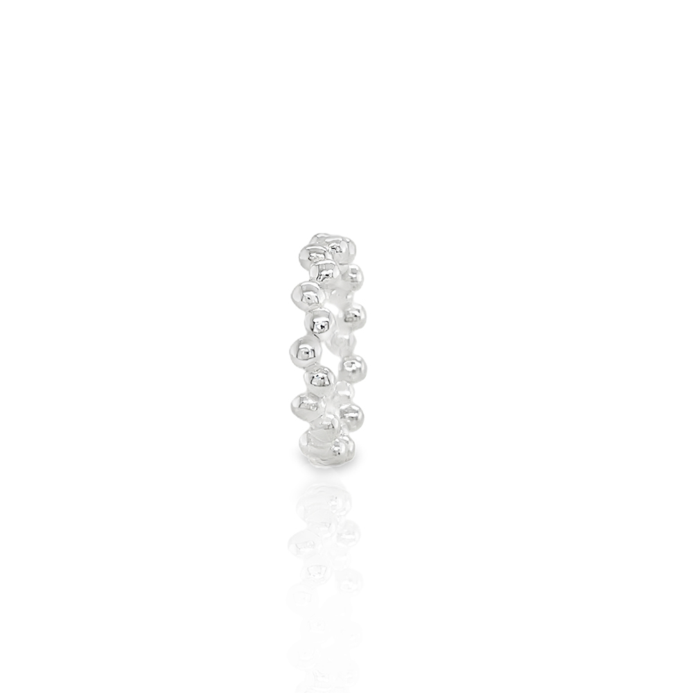 14K 도금 실버925 지그재그 4mm 볼 반지 - 상세 이미지 5