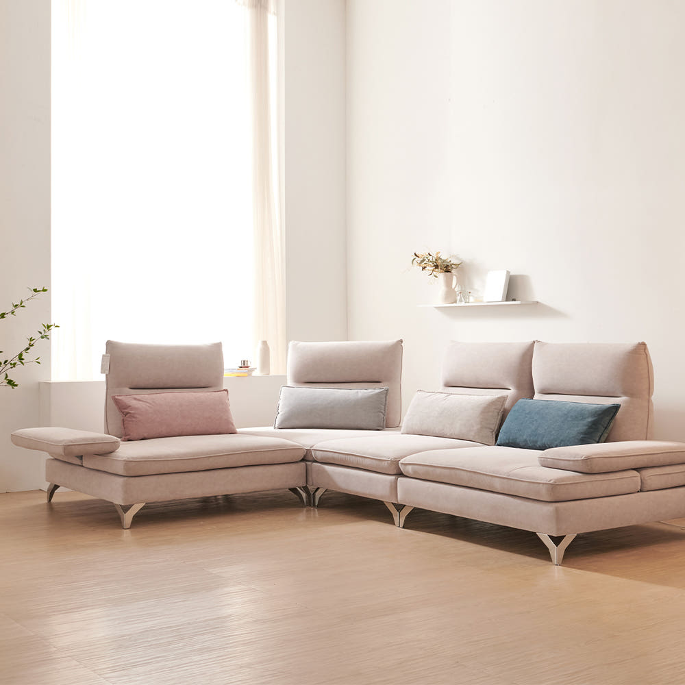 서광퍼니처 가이아 아쿠아텍스 조야 모듈형 스윙 쇼파 sk 연그레이, 3.5인용