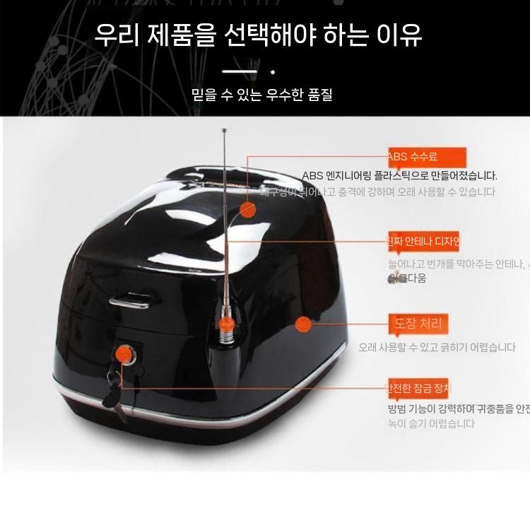 리어백 레트로탑박스 오토바이 그린 탑박스 가방 수납가방 - 상세 이미지 3
