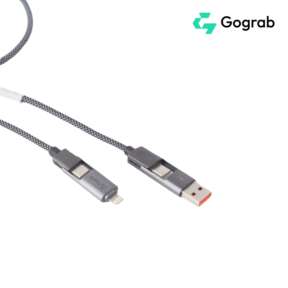 Gograb 65W 듀얼 4타입 마그네틱 고속충전 데이터 전송 케이블 갤럭시 애플 1.5M