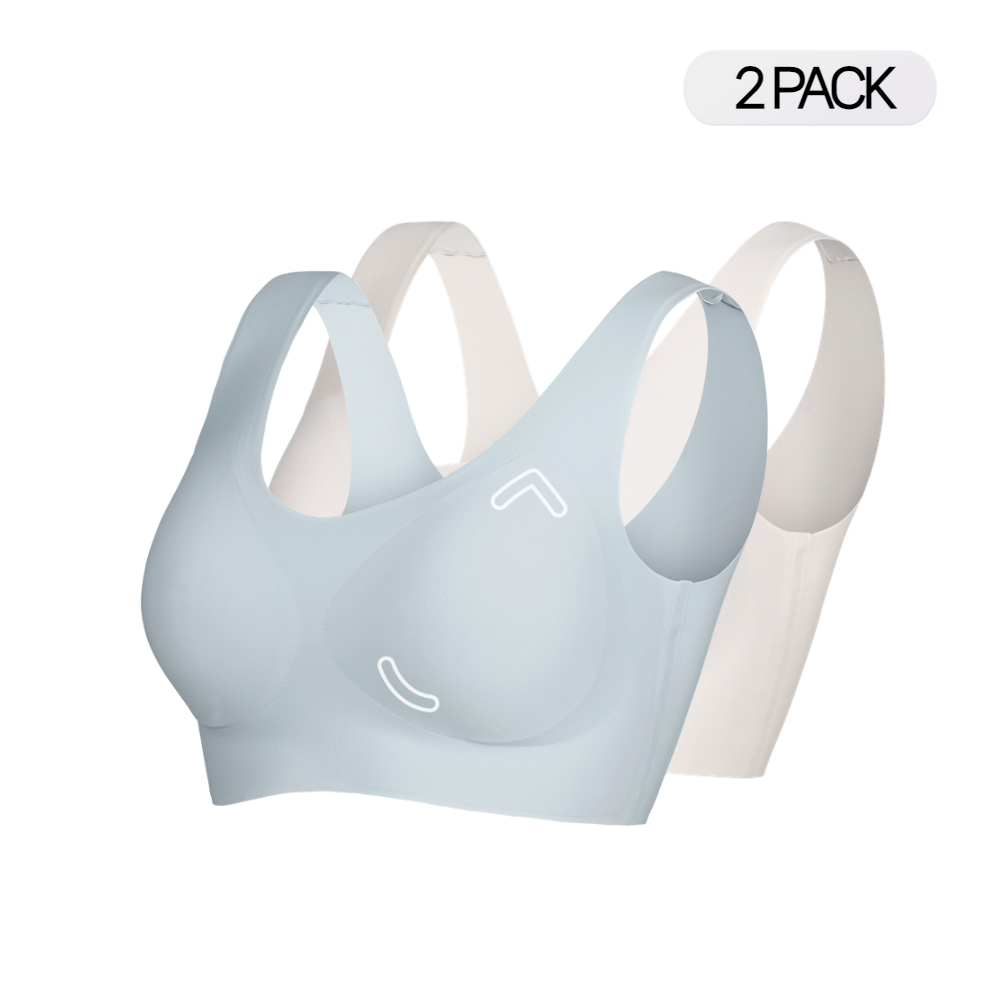[2pack] 듀오 심리스브라 와이드스트랩 베이직유형 패드일체형 노와이어 브라 2매입 제품 이미지
