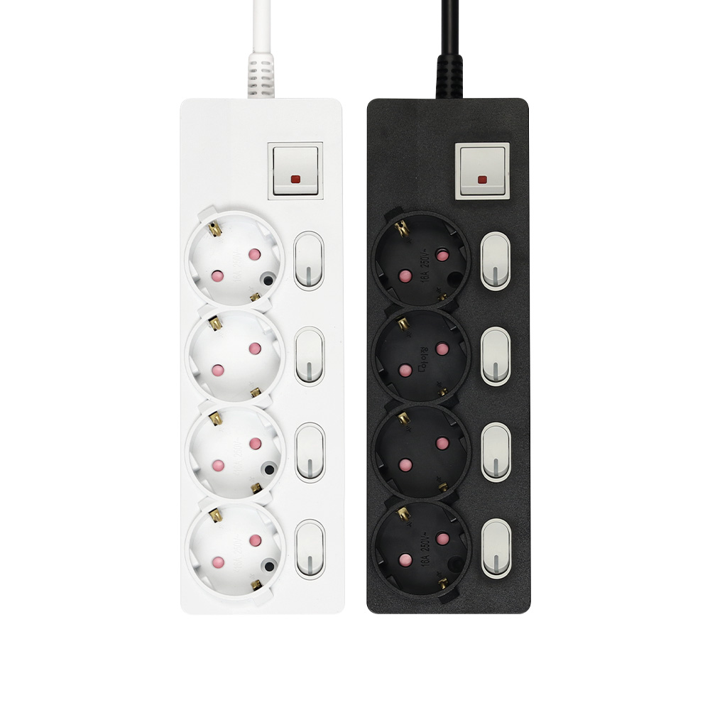 아이정 국산 멀티탭 화재 안전 접지 난연소재 16A 메인 개별 4구 1.5M 멀티 콘센트