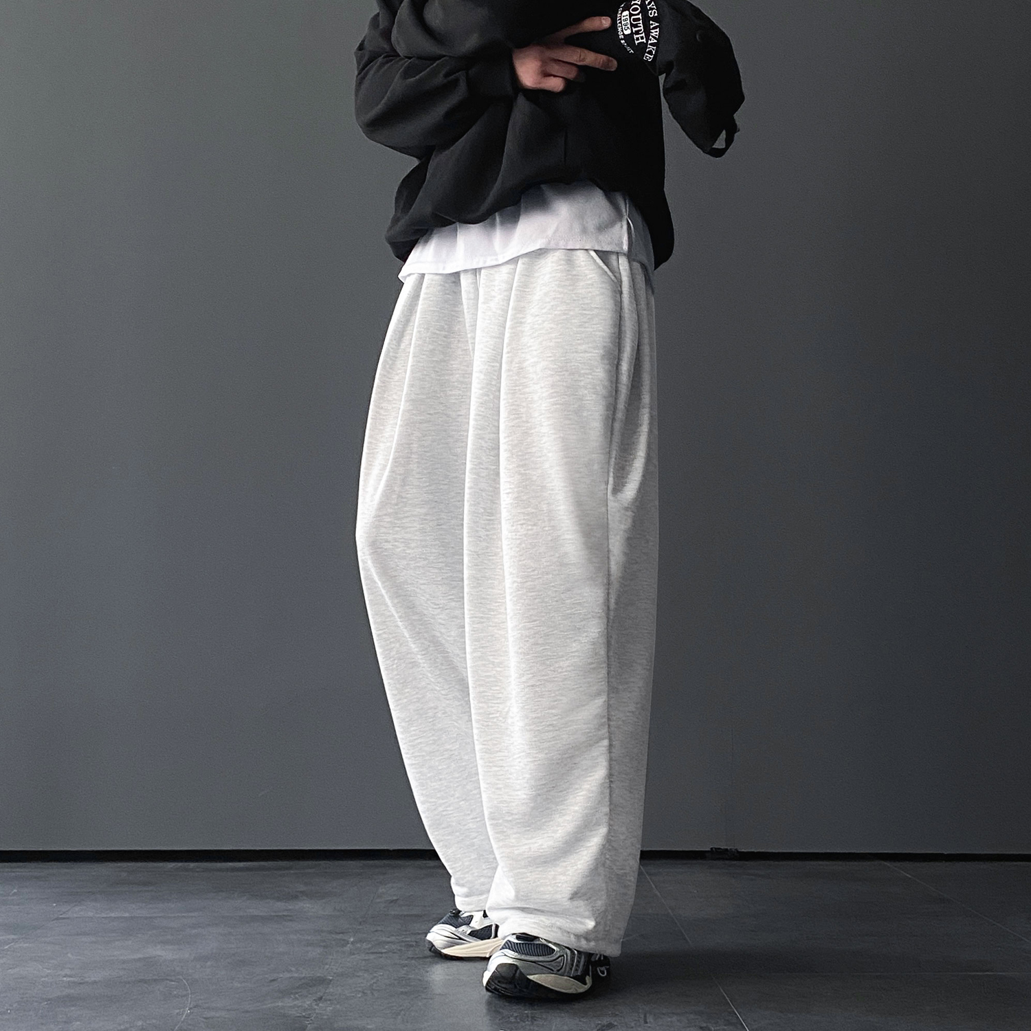 1+1 스웻팬츠 벌룬팬츠 남자와이드팬츠 - 상세 이미지 3