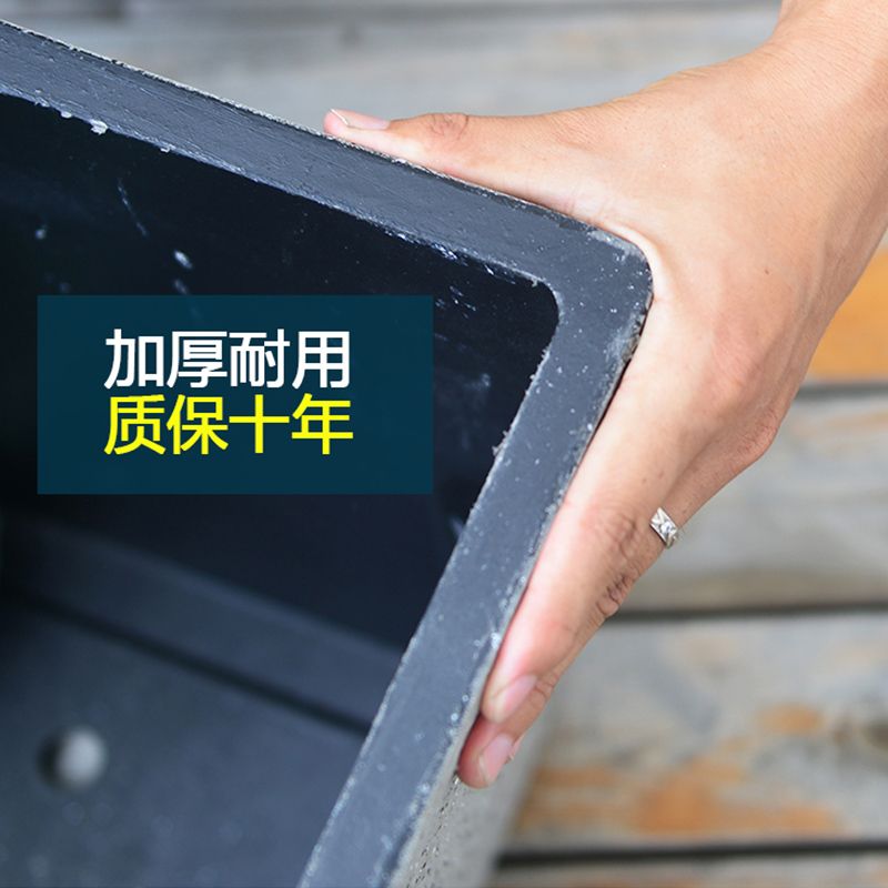 대형 화분 야외 텃밭 상자 발코니 안뜰 꽃 직사각형 70x25x25cm 흰색 플라스틱 하단에 구멍이 있습니다 - 상세 이미지 5