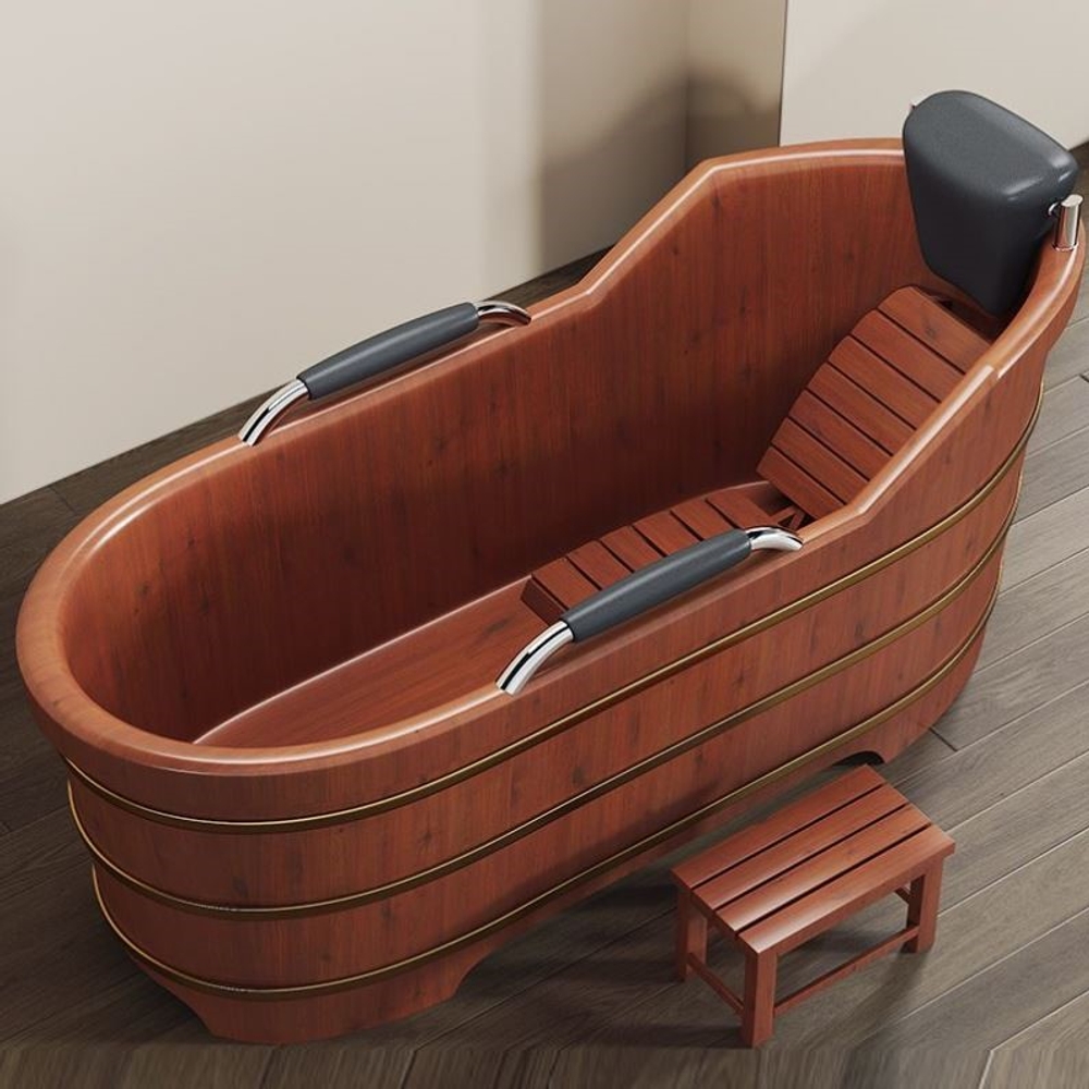 원목 우드 가정용욕조 반신욕기 반신욕조 1인목욕탕 성인욕조 미니 간이욕조 목욕통