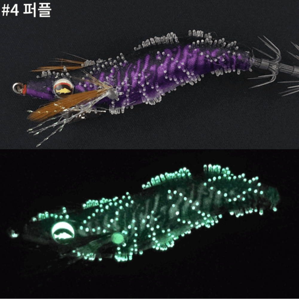 머미베이트 그리마 실리콘 케이무라 한치 갑오징어 수평 에기 에깅 슷테 퍼플, 6.5cm - 메인 이미지