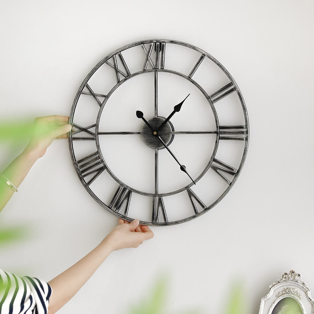 모드 철재 무소음 대형 엔틱 빈티지 벽시계 북유럽 인테리어 가벼운 벽걸이 시계 M