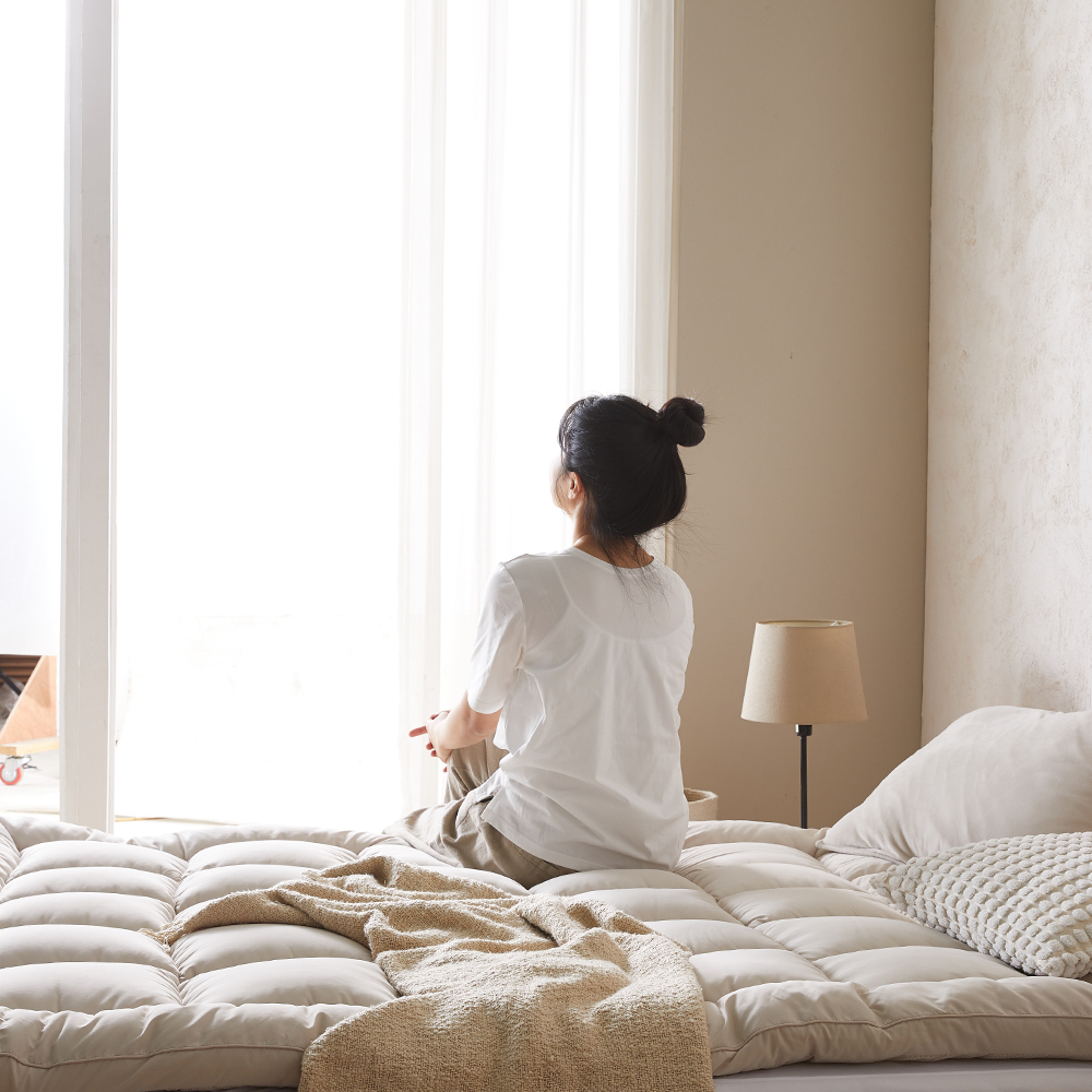 바닥 두꺼운 거실용 바닥용 순면 꿀잠 침실 토퍼