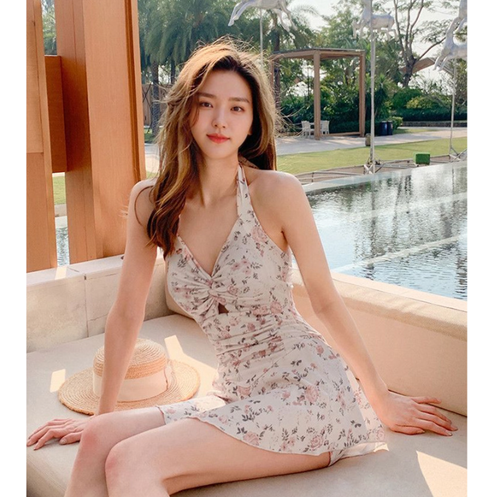 다낭수영복 나트랑 발리 풀빌라 원피스형 홀터넥 리조트 모노키니 - 상세 이미지 3