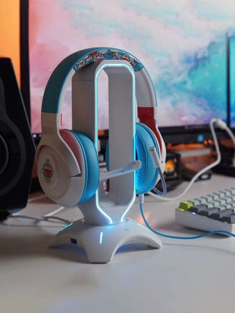 rgb 헤드셋 거치대 조명 데스크 스탠드 게이밍 셋업 멀티 책상 헤드폰 허브