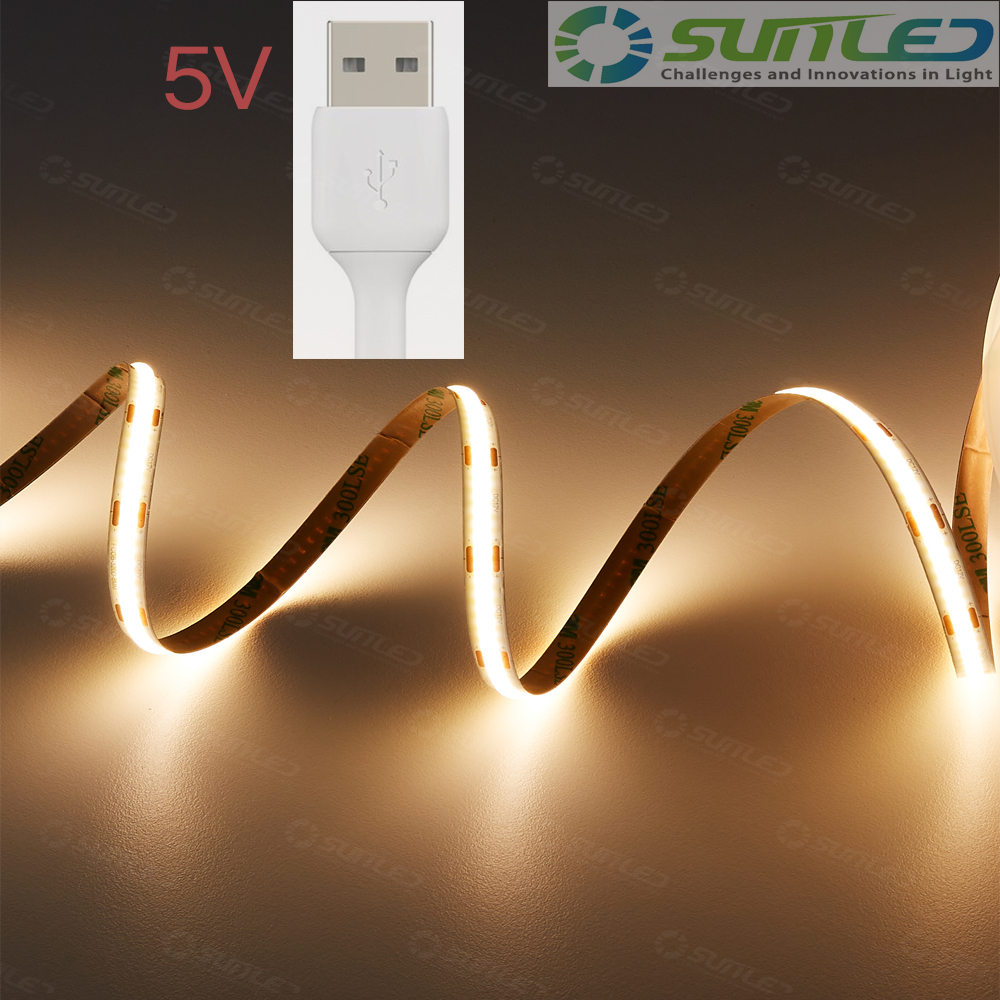 COB LED바 플렉시블 제작바 50cm부터 5V USB 인테리어 스트립 주백빛 줄조명