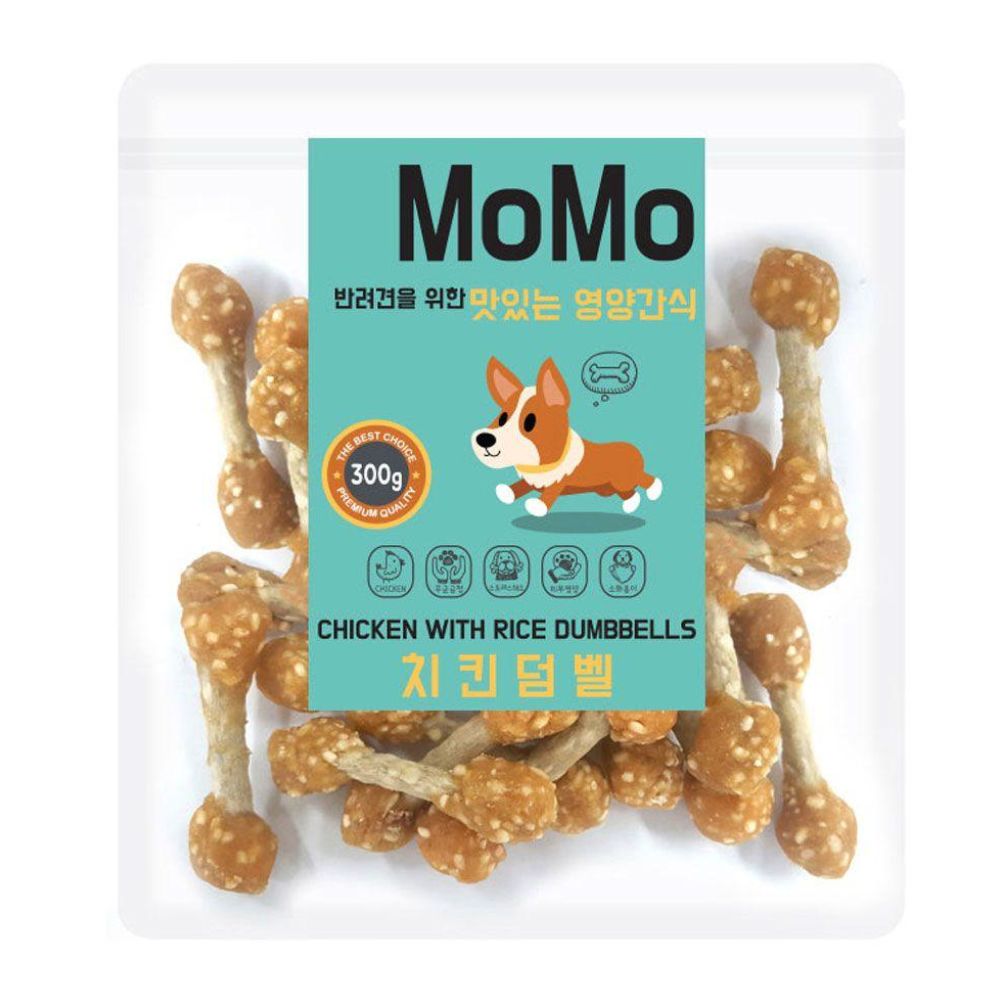 강아지 맛있는 영양간식 모모 치킨덤벨 300g X3개 : .다올마켓
