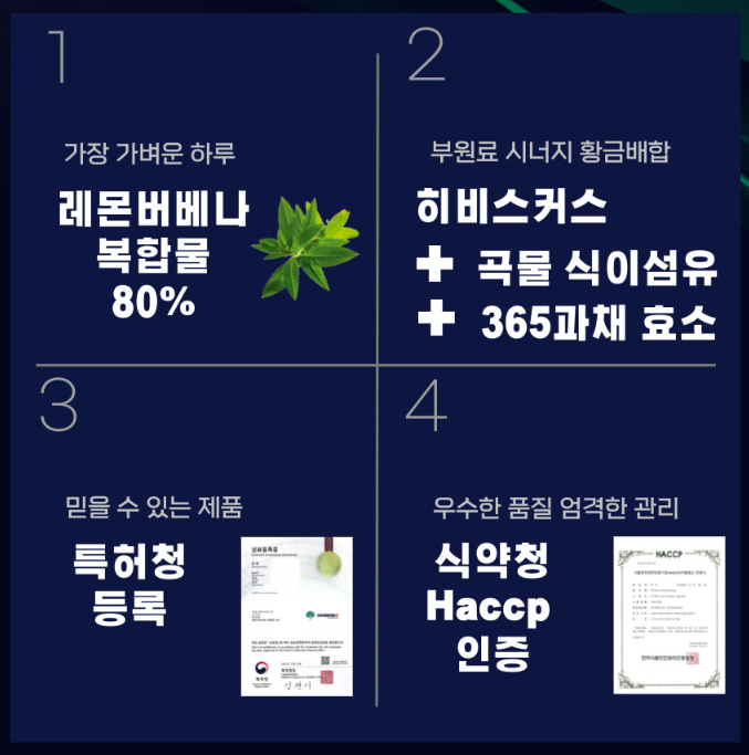 [신제품 출시 100세트 기획전] 레몬버베나 복합물 추출물 식약청 Haccp 120정 이미지 3